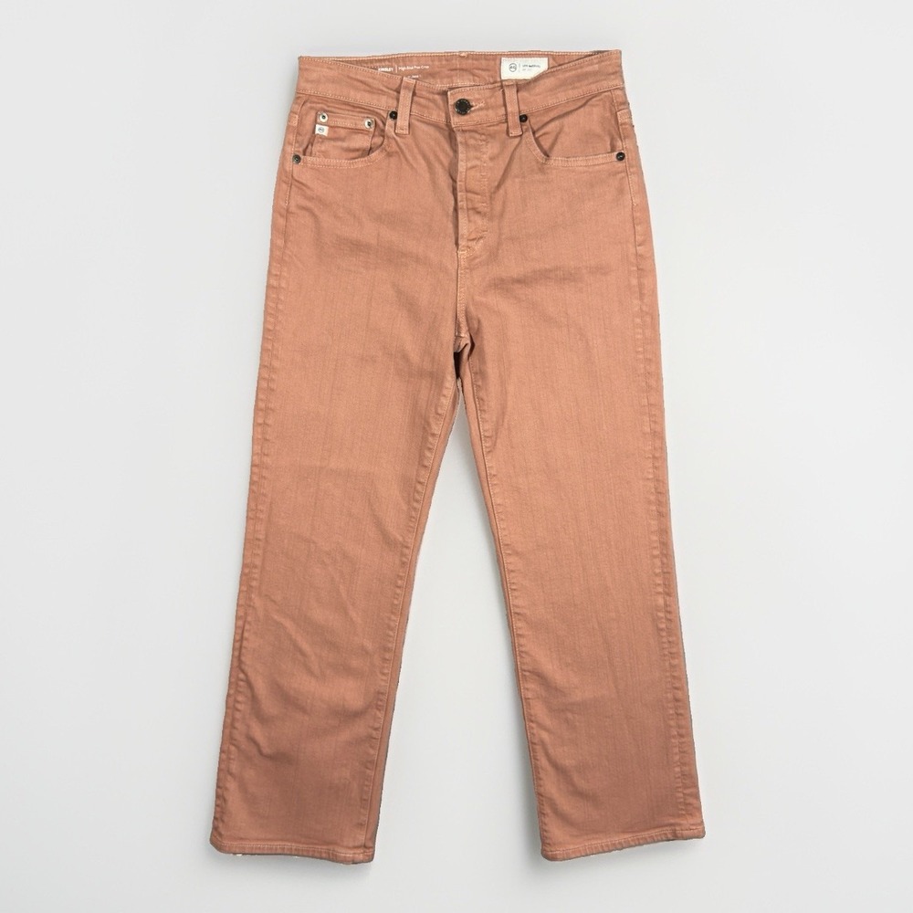 AG Kinsley Jeans Womens 27 Sepia High Rise Pop Crop Flare Button Fly